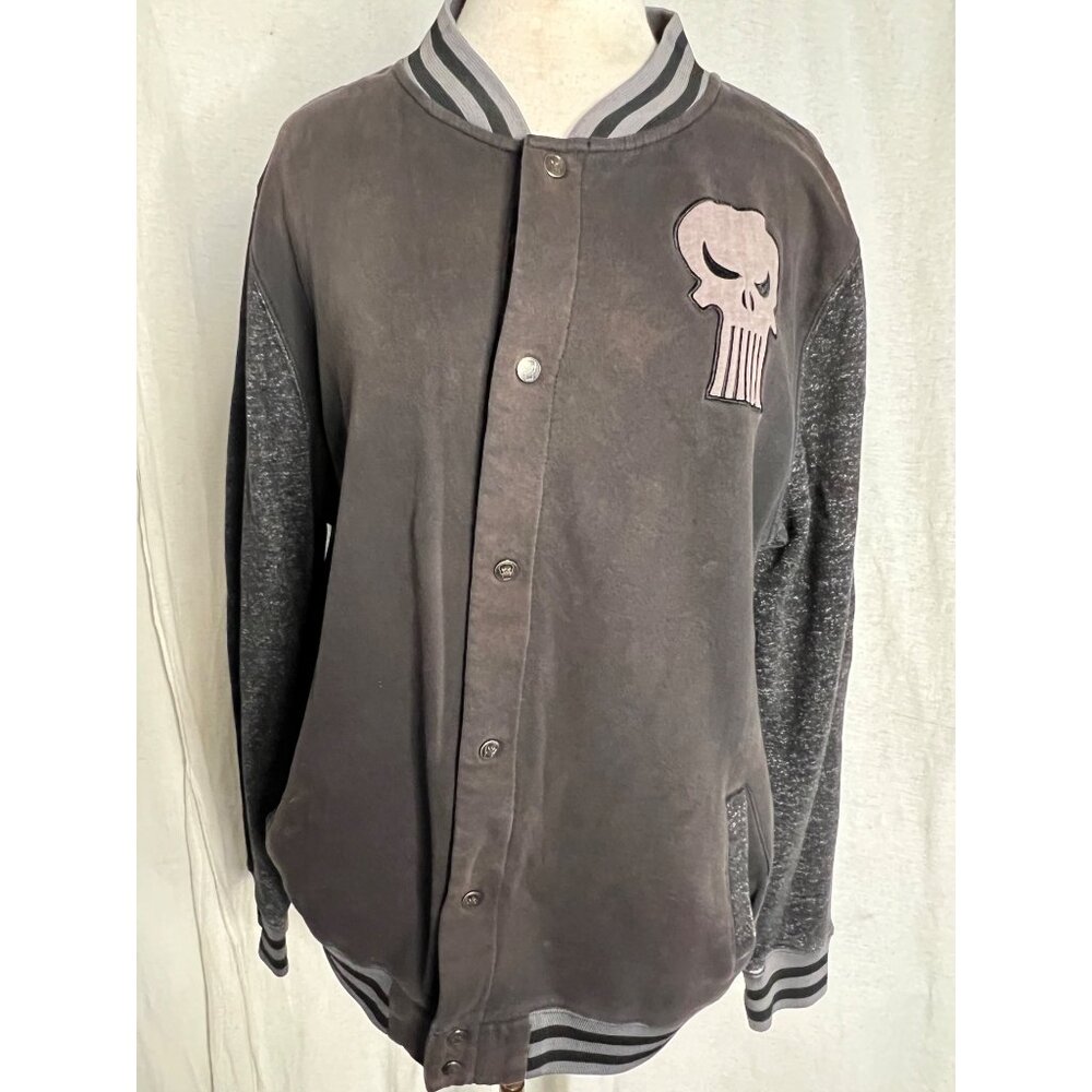 Marvel the Punisher Varsity Style Snap Front XL Embroidered Logo